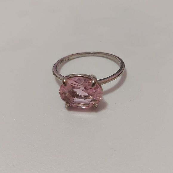 Bomb Party Size 10 Silver Tone Pink Crystal Ring - Picture 1 of 6